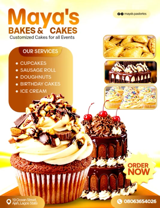 White Professional Bakery And Pastry Services Flyer Video Template ...