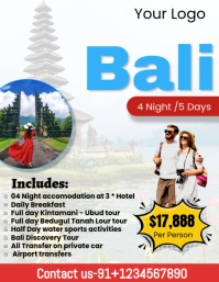 White Professional Bali Travel Flyer (us Letter) Pamflet (VSA Brief) template