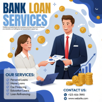 White Bank Loan Services Instagram 帖子 Template