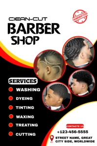 White Professional Barbershop  Poster Plakat template