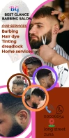 White Professional Barbing Salon Roll Up Banner 3' × 6' template