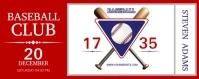 White Professional Baseball Club Ticket Twitch Profile Banner template