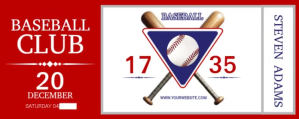 White Professional Baseball Club Ticket Twitch Profile Banner template