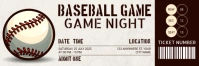 White Professional Baseball Game Ticket Twitter Banner template