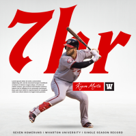 White Professional Baseball Gameday Instagram Post template