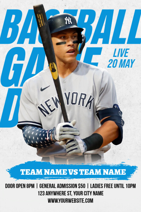White Professional Baseball  Poster template