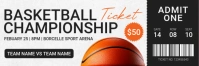 White Professional Basketball Championship Ticket Twitter Banner template