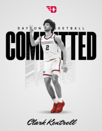 White Professional Basketball Commitment Flyer template