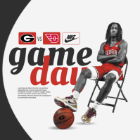 White Professional Basketball Game Day Instagram Post template