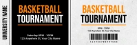 White Professional Basketball Game Ticket Twitter Banner template
