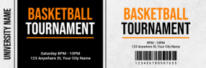White Professional Basketball Game Ticket Twitter Banner template