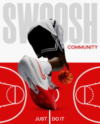 White Professional Basketball Gameday Instagram Portrait template