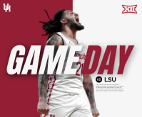 White Professional Basketball Gameday Medium Rectangle Mittelgroßes Rechteck template