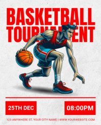 White Professional Basketball Instagram Portrait template