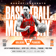 White Professional Basketball Match Instagram Post template