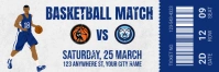White Professional Basketball Match Ticket Twitter Banner template