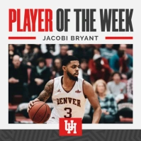 White Professional Basketball Player Of The Week Instagram Post template