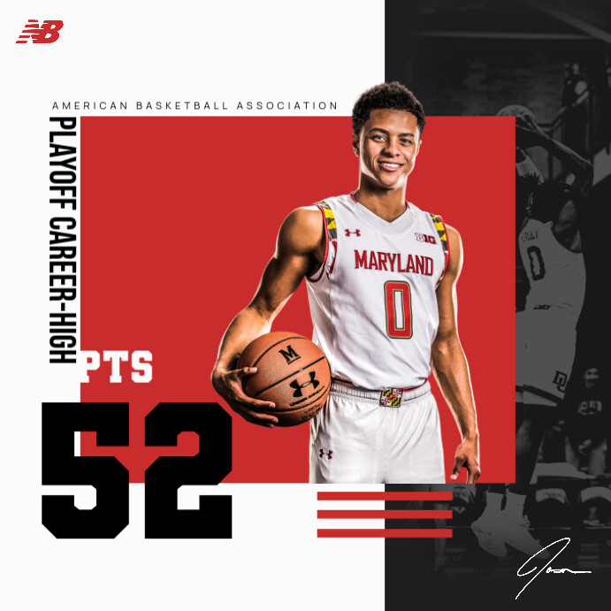 White Professional Basketball Player Of The Week Instagram Post template