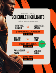 White Basketball Season Schedule ใบปลิว Template - Page 4
