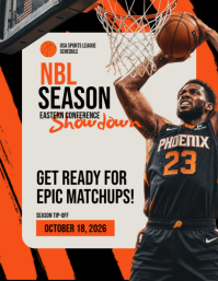 White Basketball Season Schedule Pamflet Template - Page 1