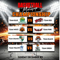 White Professional Basketball Tournament Schedule Instagram Post template