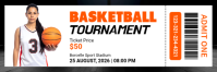 Putih Basketball Tournament Ticket Twitter Banner Template