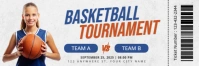 White Professional Basketball Twitter Banner template
