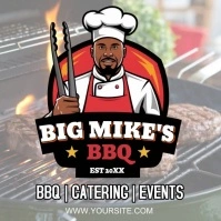 White Professional Bbq Logo For Male Cook, Ch template