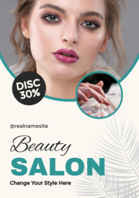 White Professional Beauty Salon A4 template