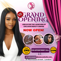 White Professional Beauty Salon Grand Opening  Square (1:1) template
