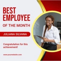 White Professional Best Employee Instagram Post Instagram-opslag template