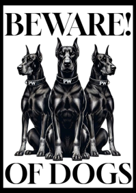 White Beware of Dogs A4 Template