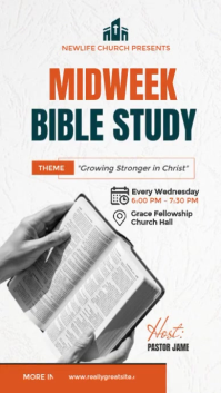 White Professional Bible Study Event Instagram Story template
