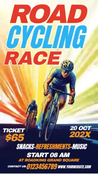 White Professional Bike Racing Instagram Reel Template | PosterMyWall
