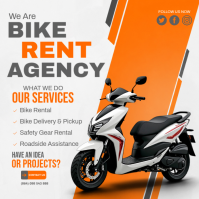 White Professional Bike Rental Service Instagram Post template