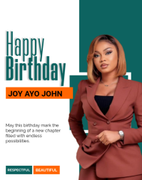 White Professional Birthday Celebration Poster/Wallboard Cartaz/placa template