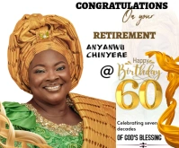 White Professional Birthday Retirement Flyer  Medium Rectangle Средний прямоугольник template