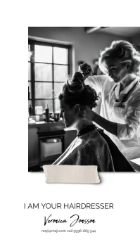 White Professional Black And White Hairdresse Instagram Story template