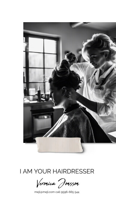 White Professional Black And White Hairdresse História do Instagram template