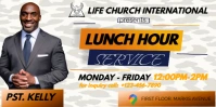 White Professional Black and yellow lunch hour service Eventbrite Banner template