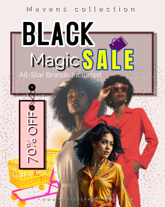 White Professional Black Magic Sale Instagram Portrait template