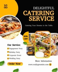 White Professional Black Yellow Modern Catering Services Instagram Portrait template