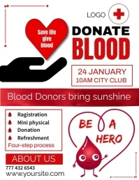 White Professional Blood Donation Flyer (us L template