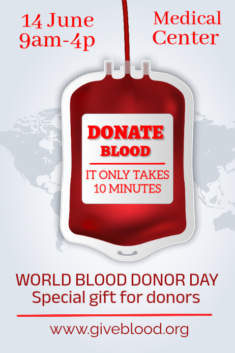 White Professional Blood  Poster design Плакат template