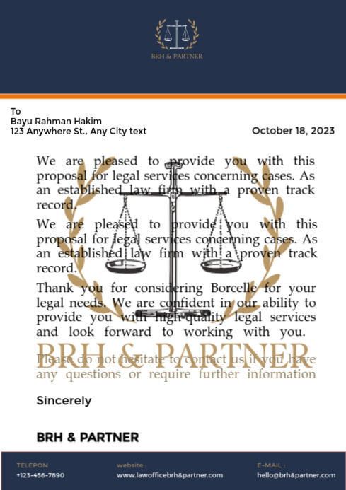 Copy of White Professional Blue And Gold Modern Law Firm Print ...