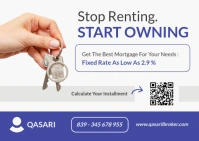 White Professional Blue And White Modern Simple Minimal Stop Renting Start Owning Advertising 2025 2 Postal template