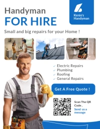 White Professional Blue White And Black Handyman Professional Services Printable Flyer Template Desi