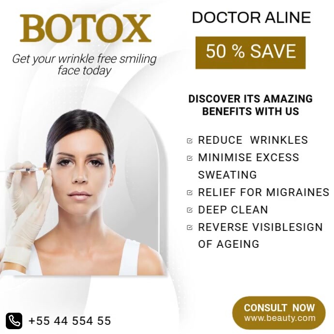 White Professional Botox  Square  ad Quadrado (1:1) template