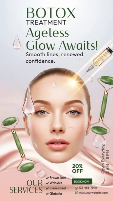 White Professional Botox Treatment Ad Instagram Story Template ...