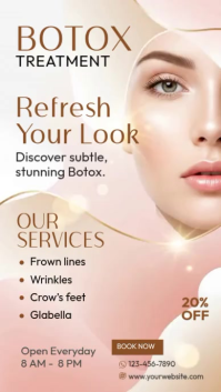 White Professional Botox Treatment Instagram Story Video template